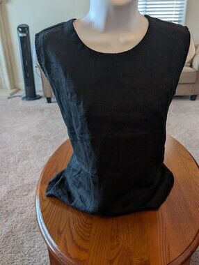 Quince Black Linen Tank Top, Size S - NEW